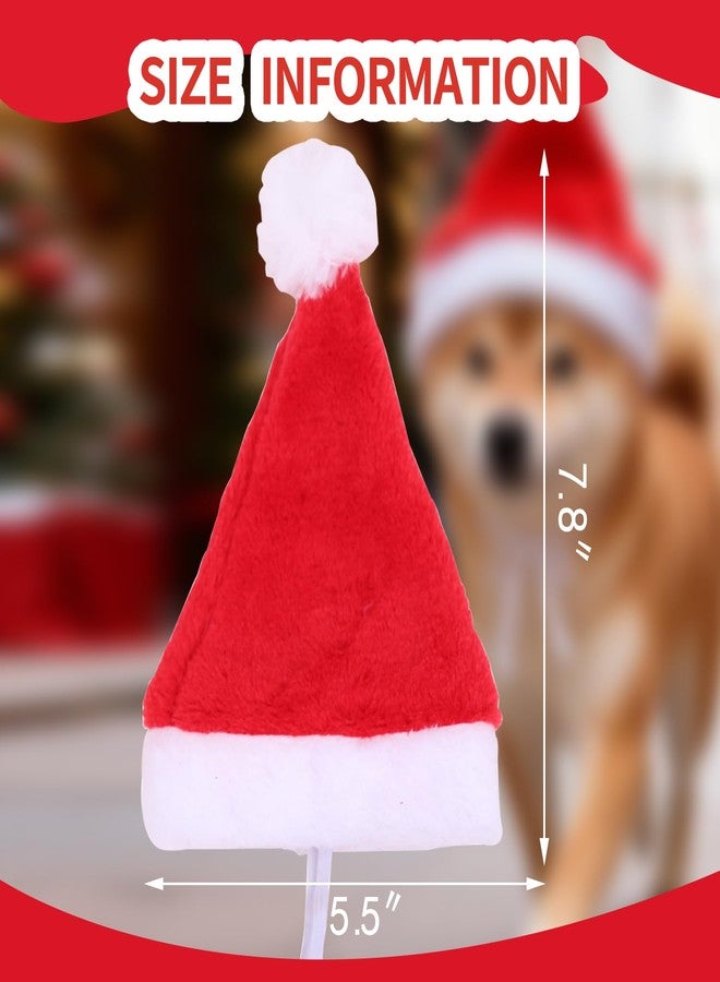 Yahpetes Dog Cat Pet Santa Hat Christmas Santa Claus 4 Pcs Pet Christmas Hats 5.5"X7.8" Dog Costume for Puppy Kitten Small Cats Dogs Pets - Image 2